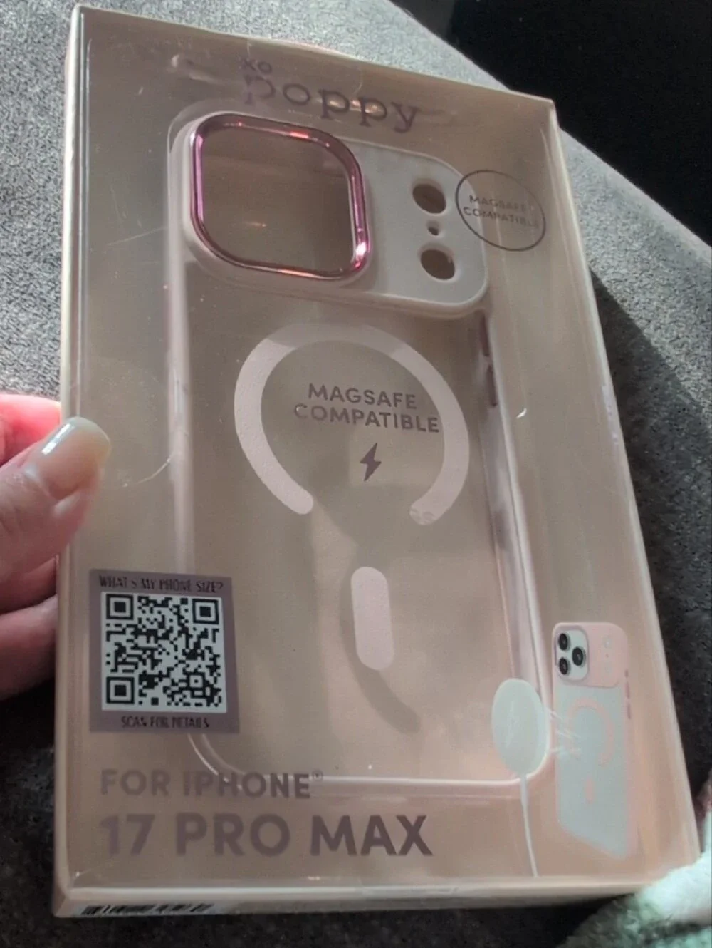 MagSafe Compatible Clear iPhone 17 Pro Max Case with Pink Accents